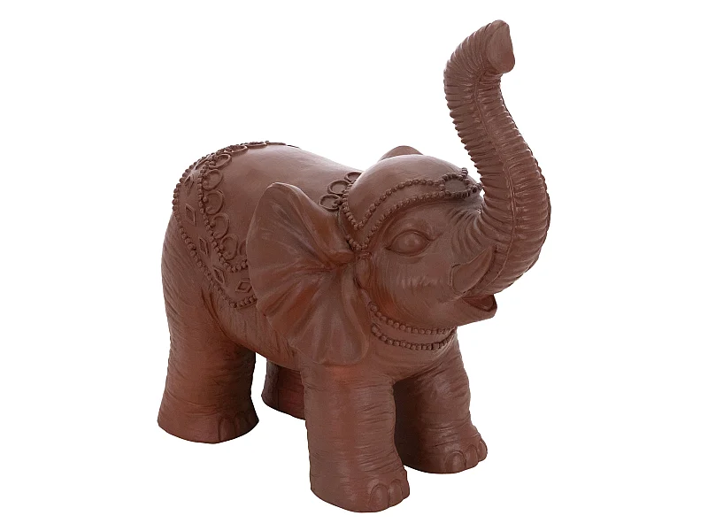 Figurine elephant marron 36x19x39 cm déco jardin MGO statuette antique orientale