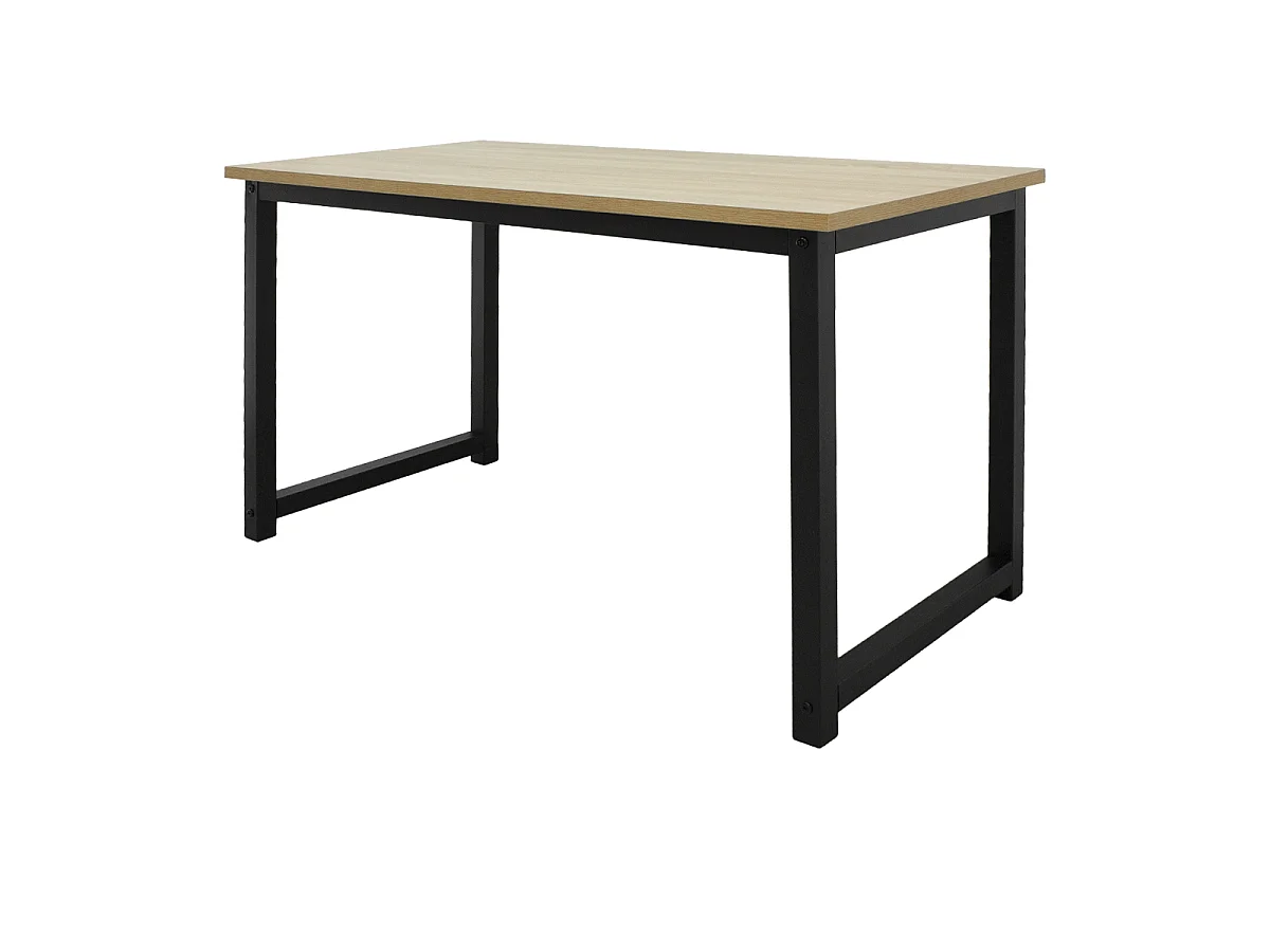 Table d'ordinateur bureau de travail MDF cadre en métal chêne noir 120 x 60 cm