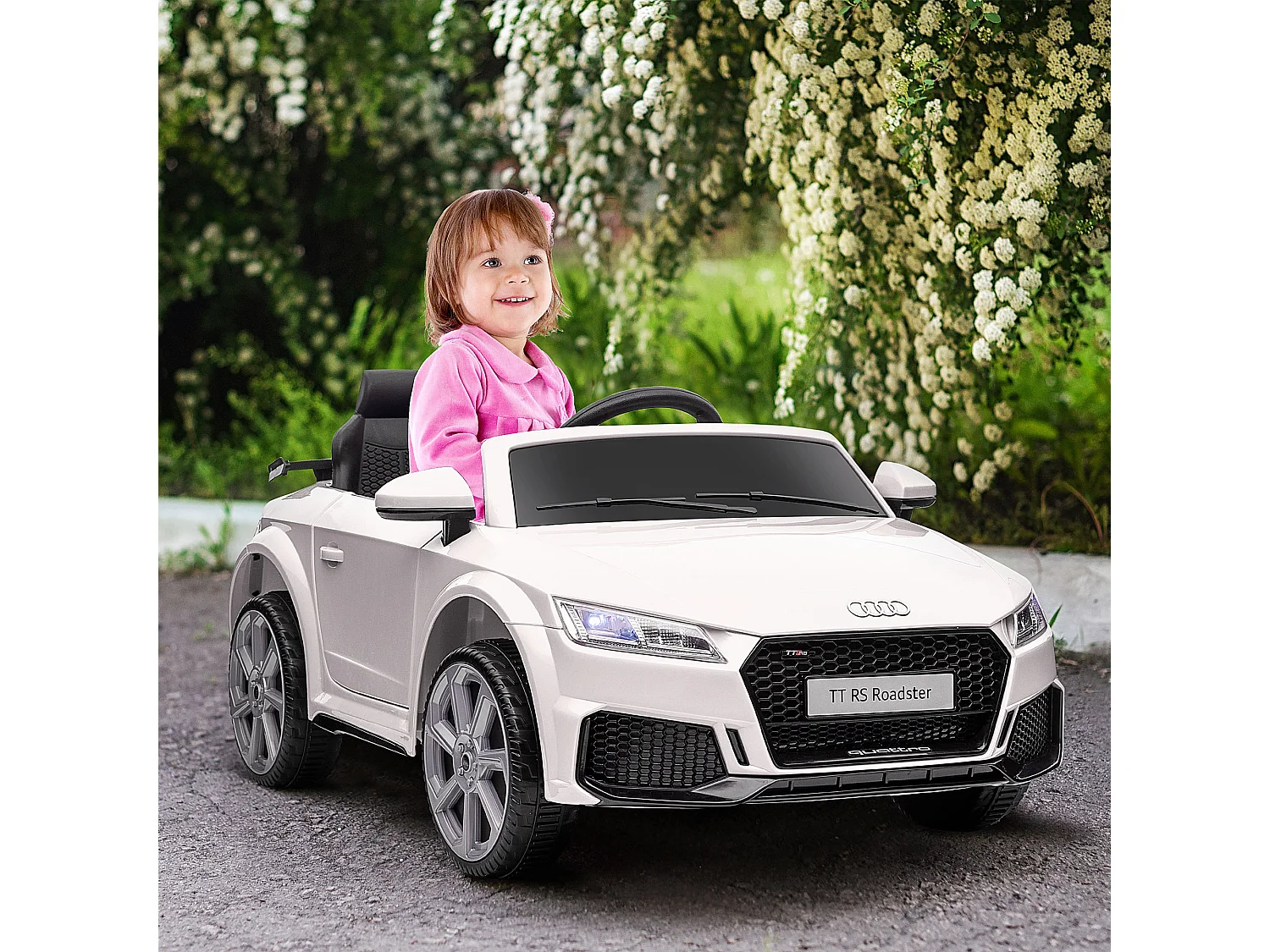 Coche eléctrico infantil blanco 102x60x44 cm HOMCOM