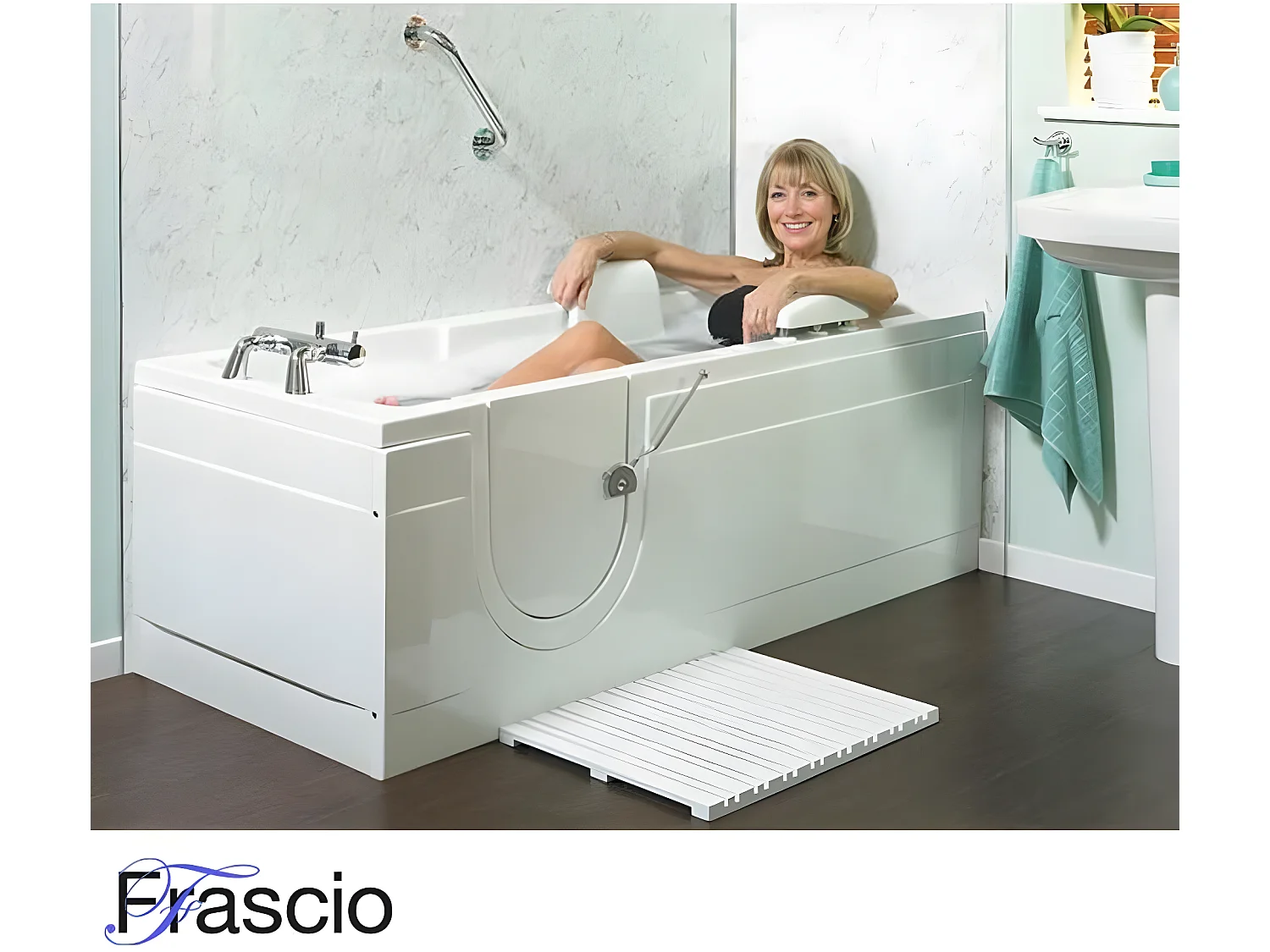 Baignoire avec porte et siège modèle 17 mesures 170x70 cm version droite