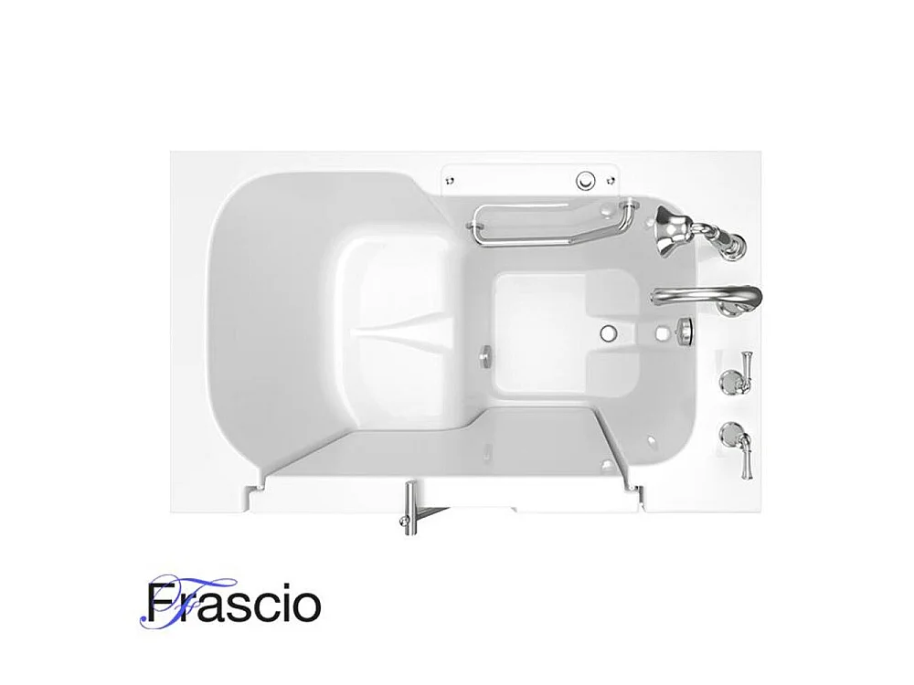 Badkuip met deur en zitting, model 3052, afmetingen: 135 x 75 cm, linker uitvoering