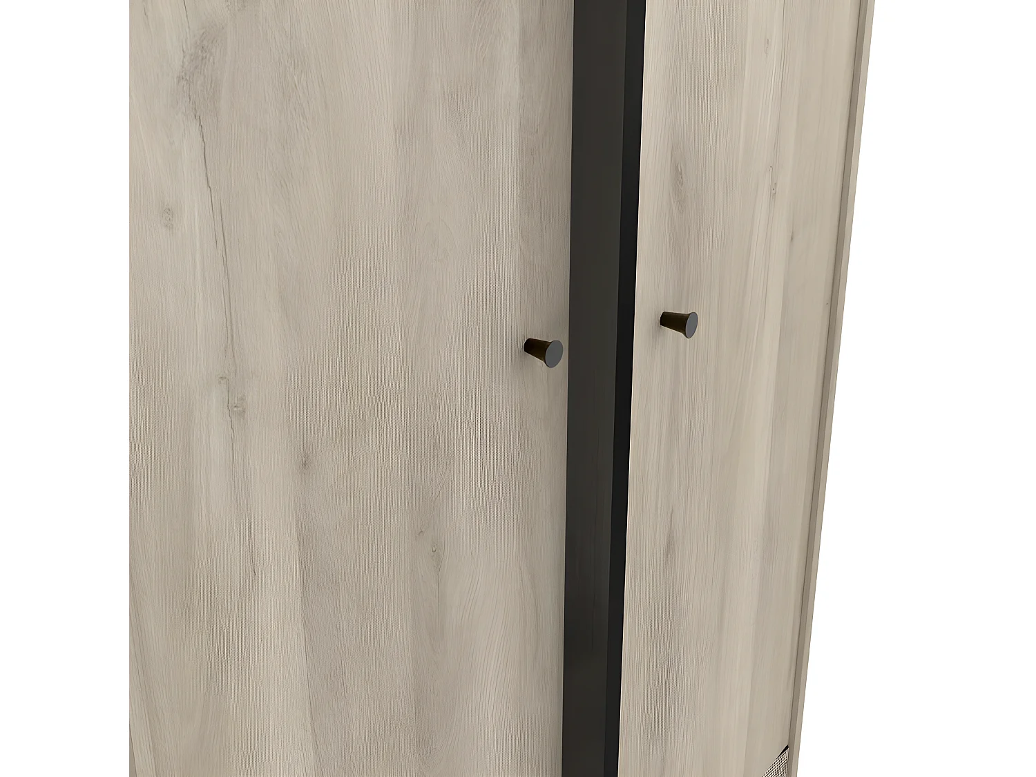 Armoire penderie 2 portes battantes + 1 tiroir Chêne clair - GONSAI - L 90 x l 50 x H 180 cm
