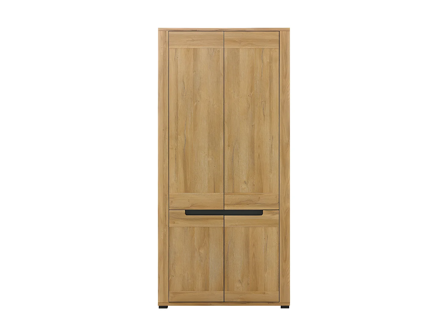 Armoire 4 portes Chêne/Gris - CRACOVIE - L 91 x l 54 x H 194 cm