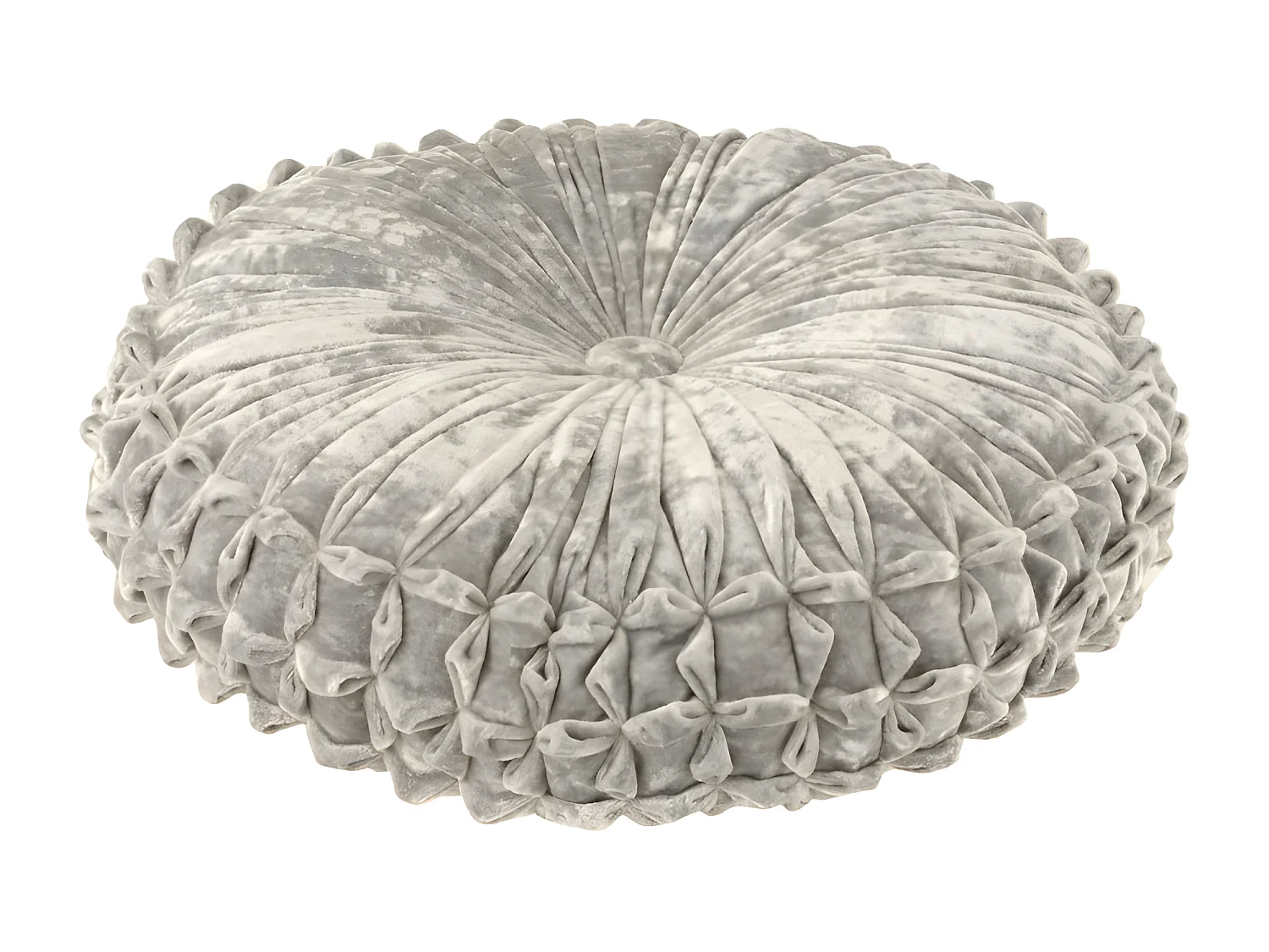 Coussin Viva Rond Polyester Argent - L 43 x l 43 x H 14 cm