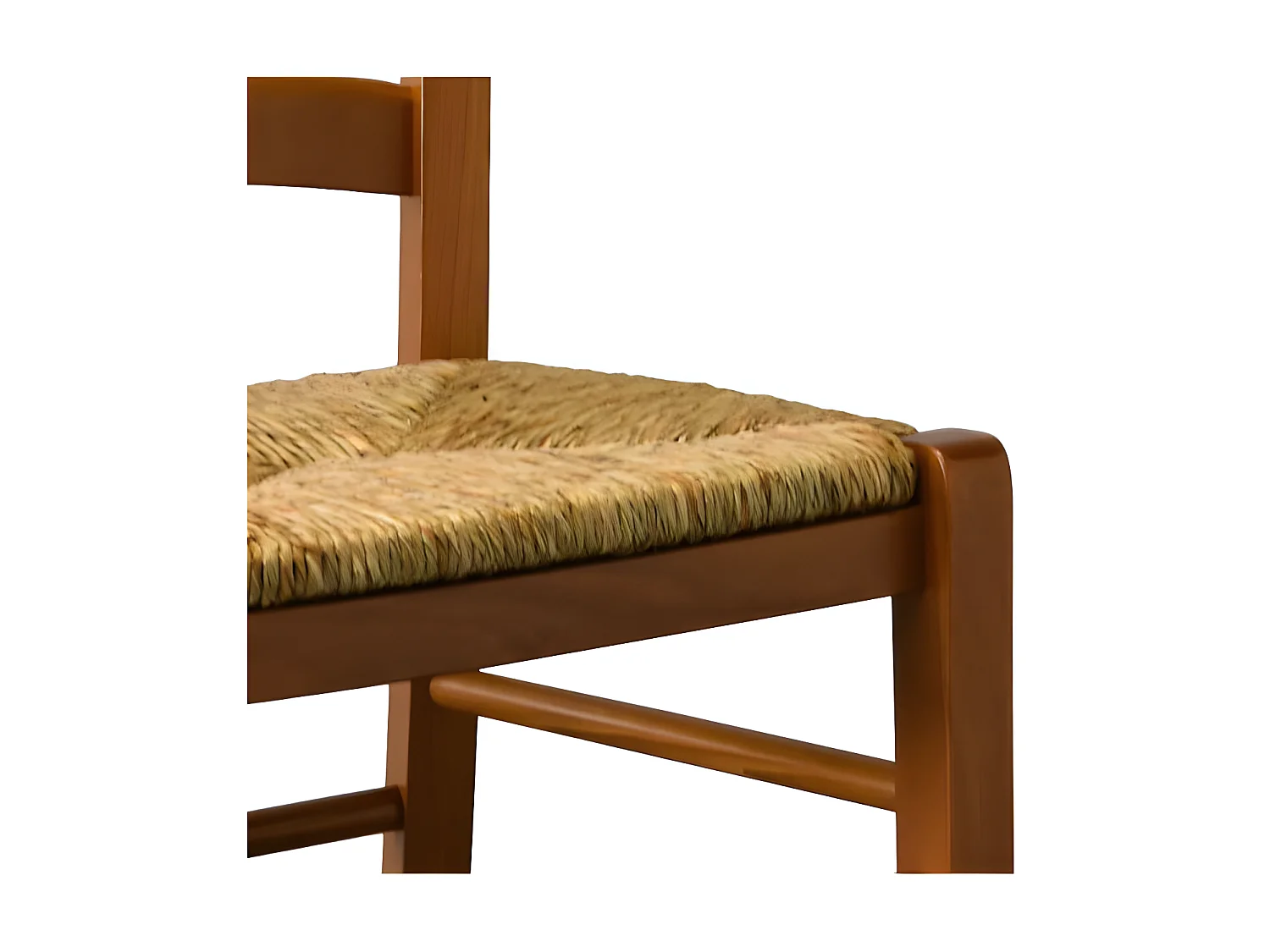 Lot de 2 chaises rustiques Chêne/Paille n°1 - PISA - L 45.5 x l 42.5 x H 88 cm