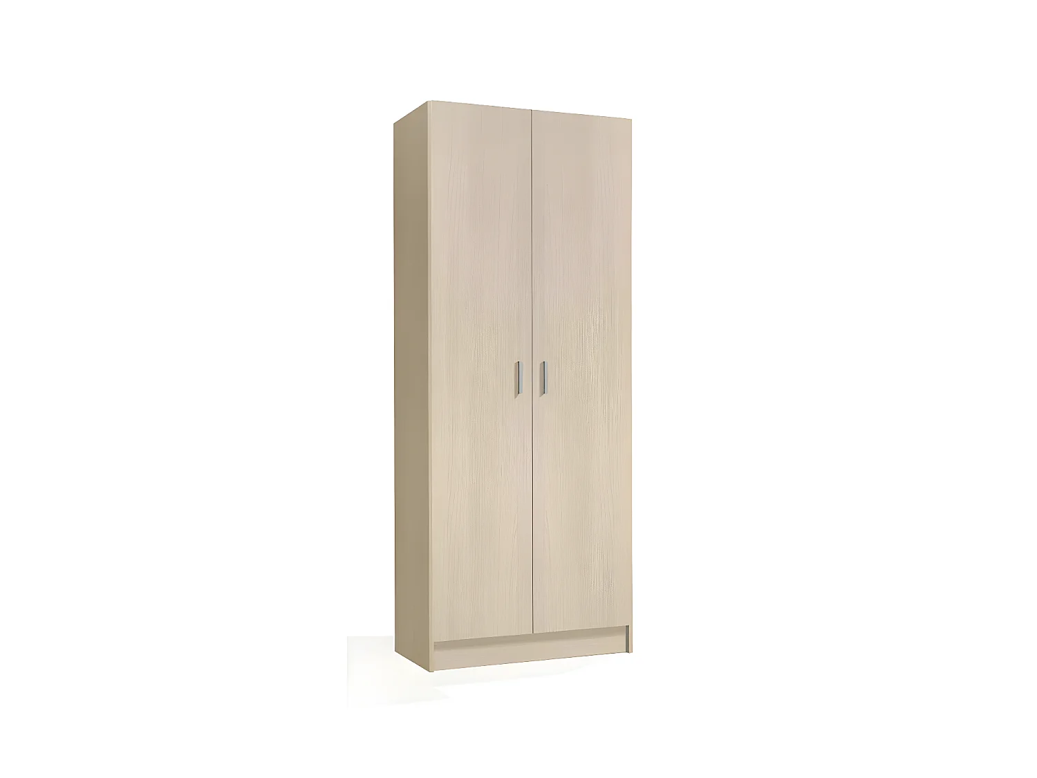 Armoire de rangement 2 portes 2 tablettes - Chêne - MULA - L 73 x l 37x H 180