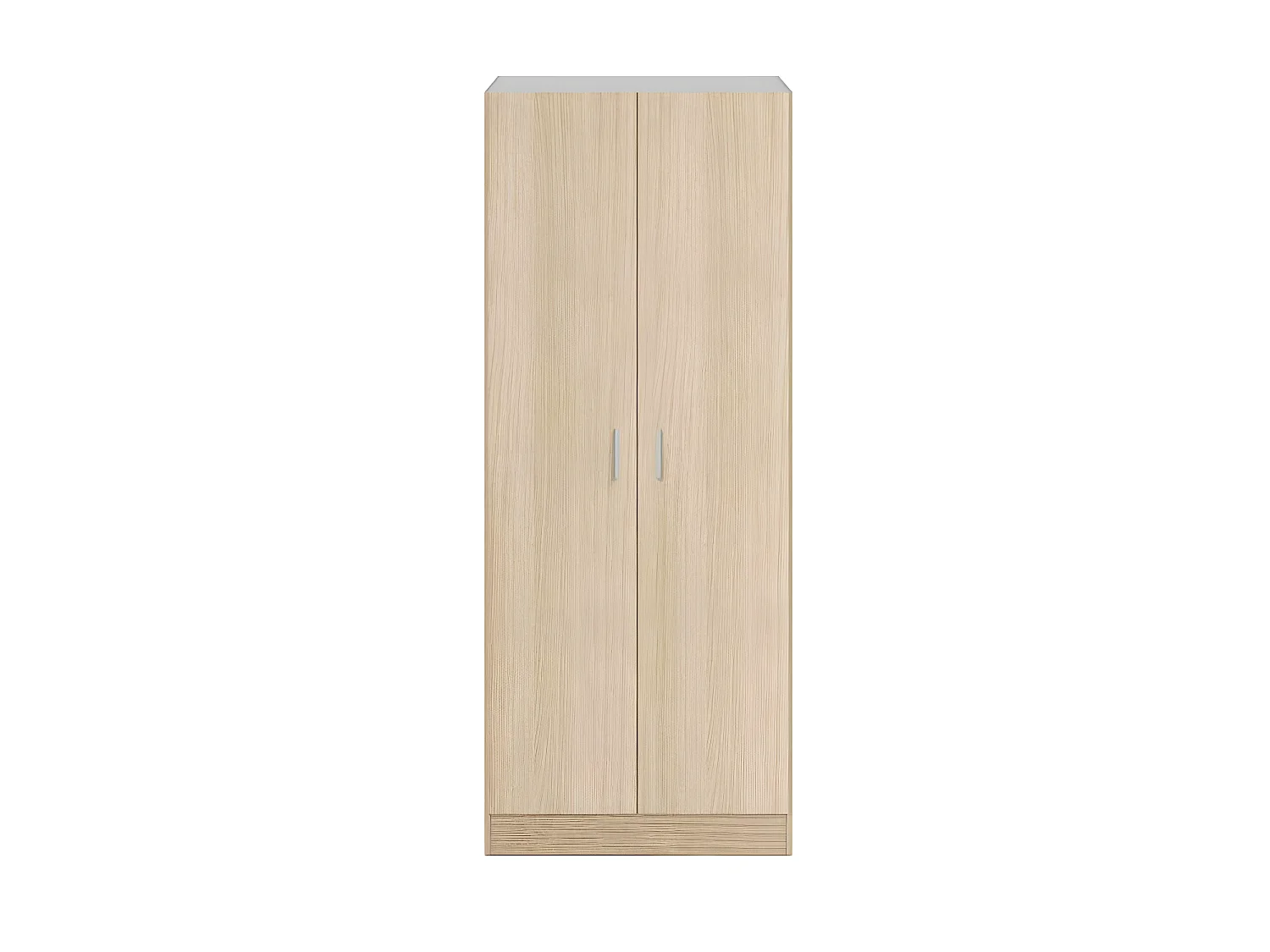 Armoire de rangement 2 portes 2 tablettes - Chêne - MULA - L 73 x l 37x H 180