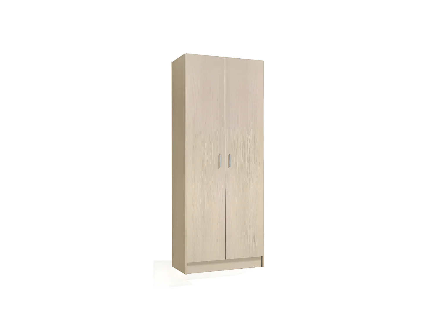 Armoire de rangement 2 portes 2 tablettes - Chêne - MULA - L 73 x l 37x H 180