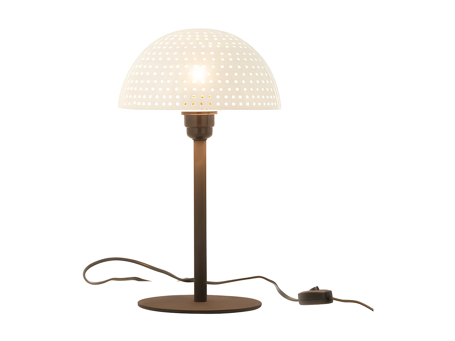 Lampe Champignon Boules Metal Brillant Blanc/Noir Small - L 21 x l 21 x H 36,5 cm