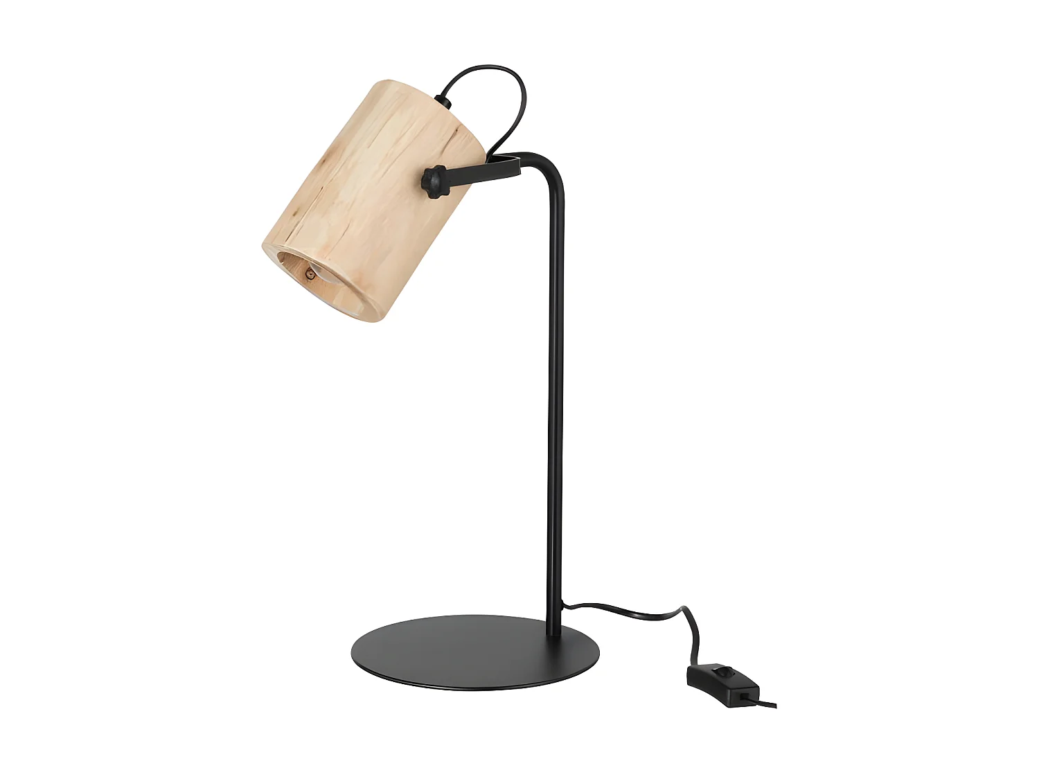 Lampe De Bureau Silas Bois De Berangan Naturel - L 21 x l 18 x H 42 cm