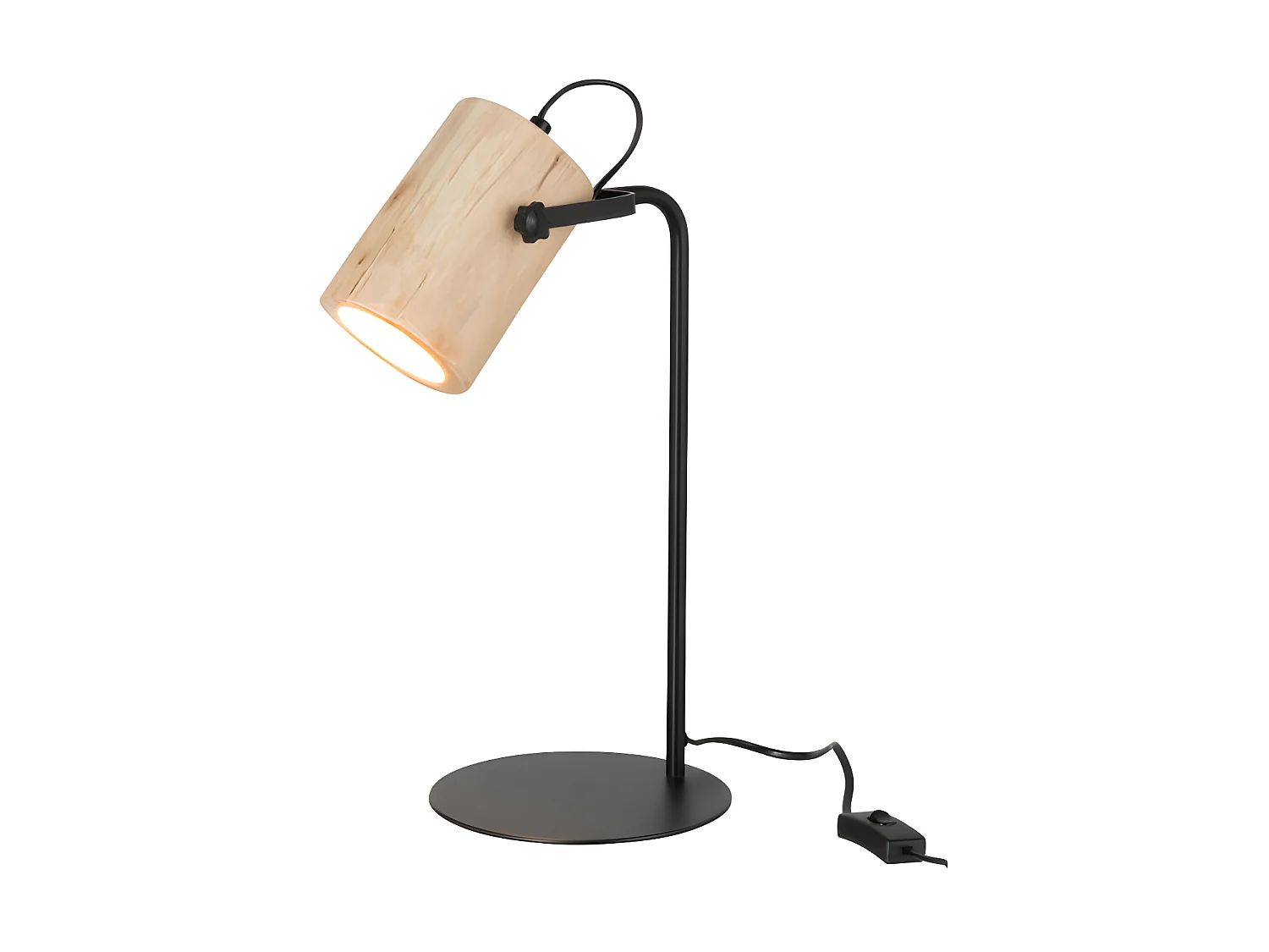 Lampe De Bureau Silas Bois De Berangan Naturel - L 21 x l 18 x H 42 cm
