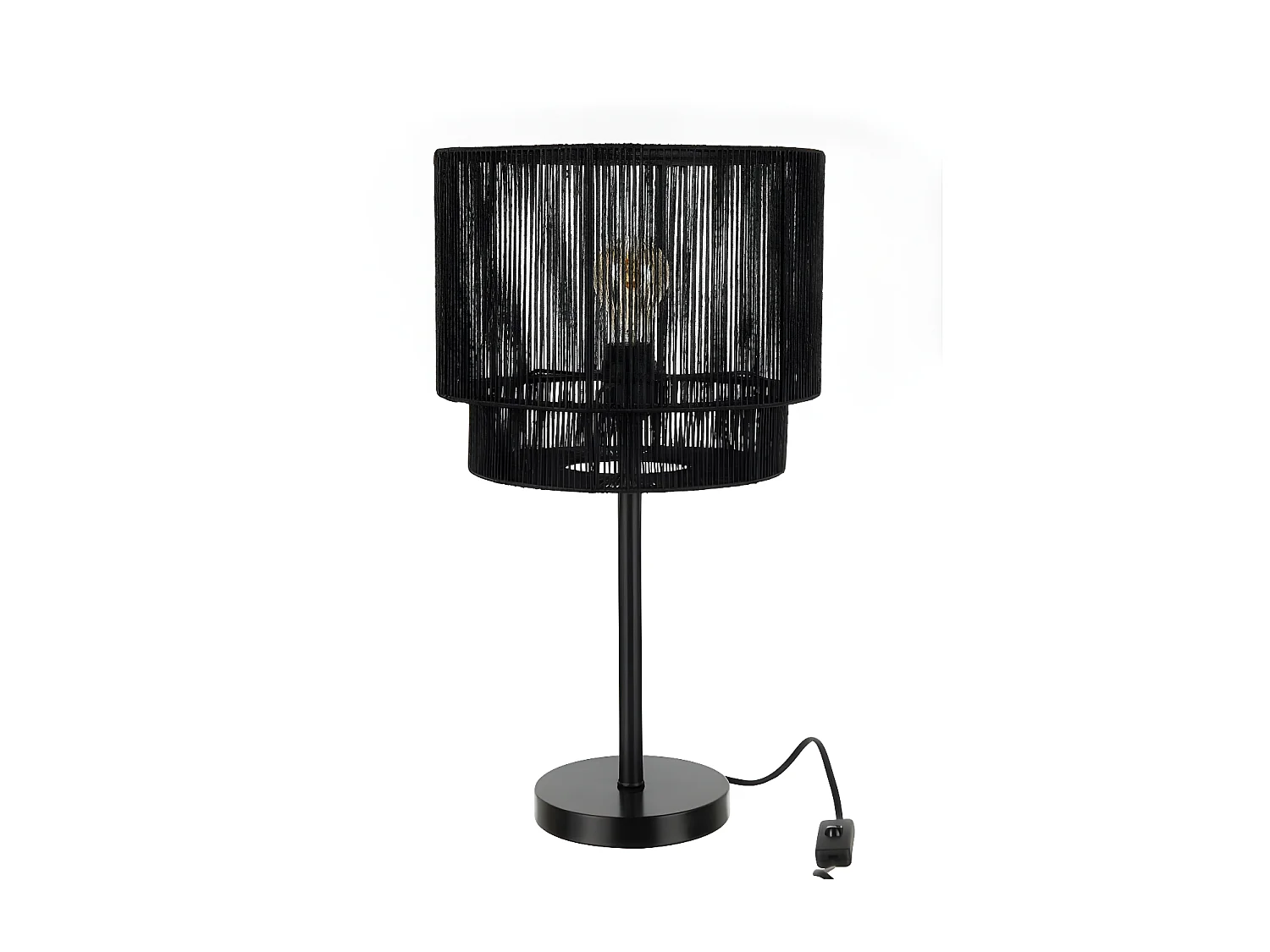 Lampe Paul Corde Metal Noir 54 cm - L 29,5 x l 29,5 x H 54 cm