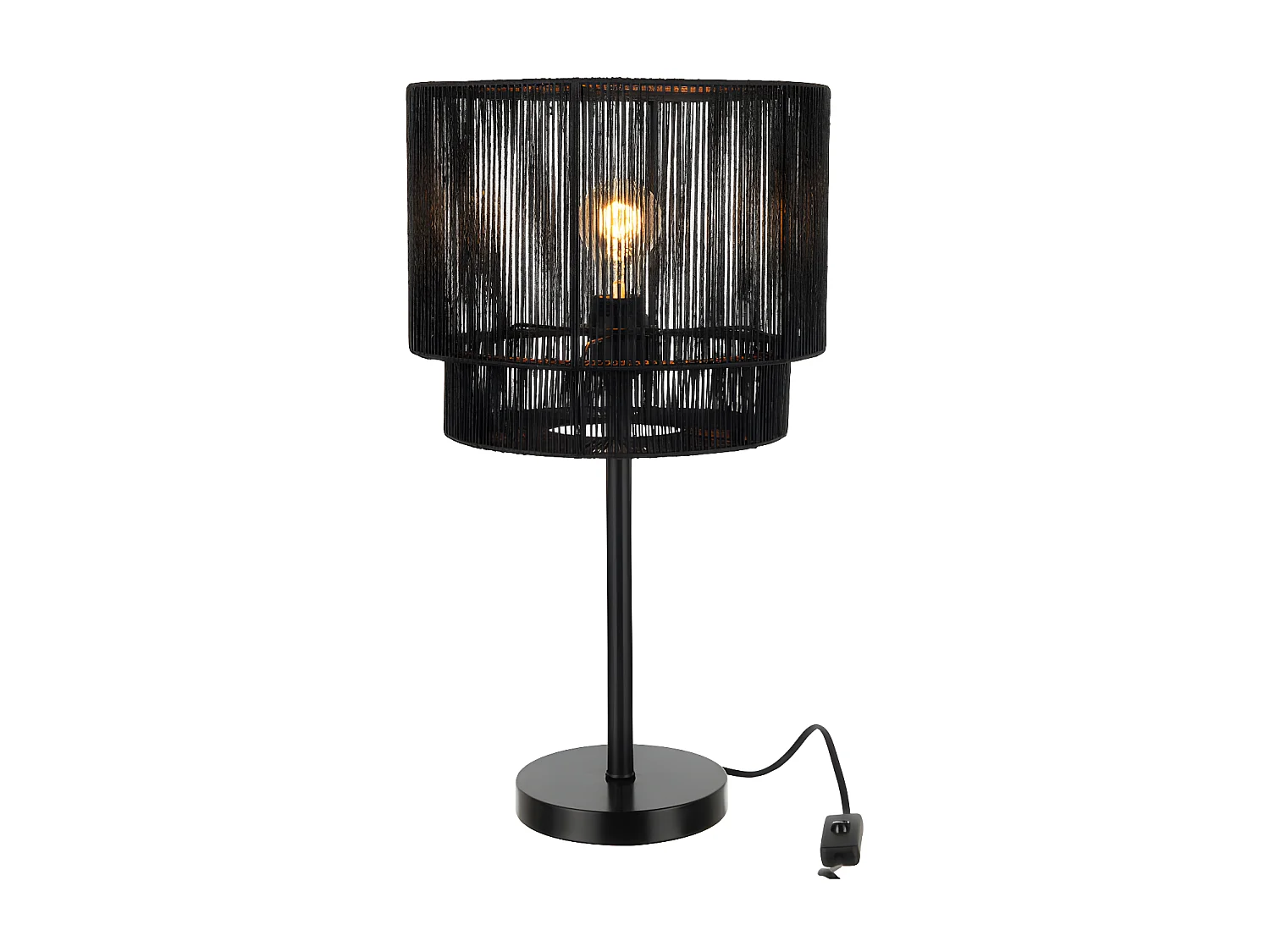 Lampe Paul Corde Metal Noir 54 cm - L 29,5 x l 29,5 x H 54 cm