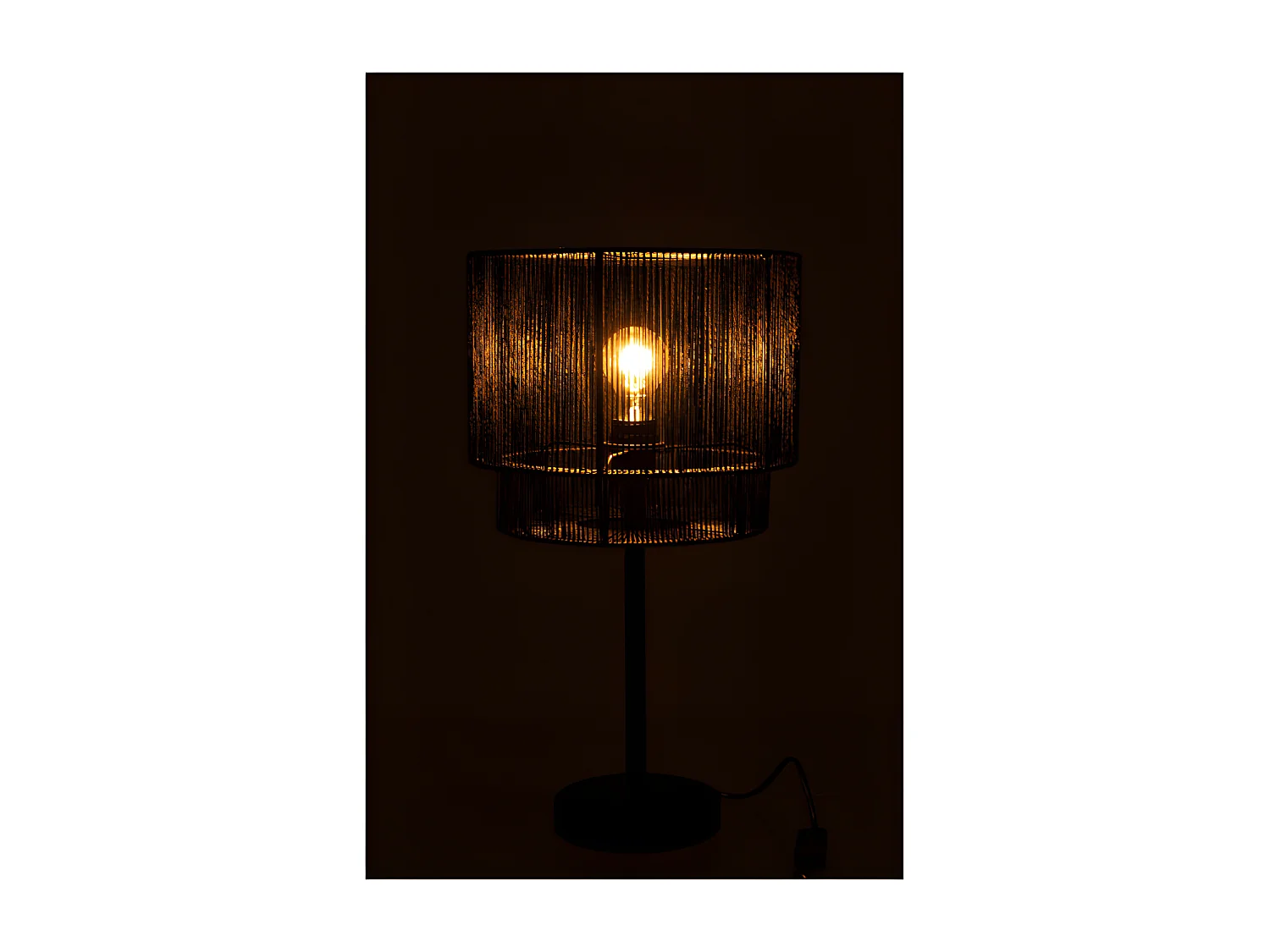Lampe Paul Corde Metal Noir 54 cm - L 29,5 x l 29,5 x H 54 cm