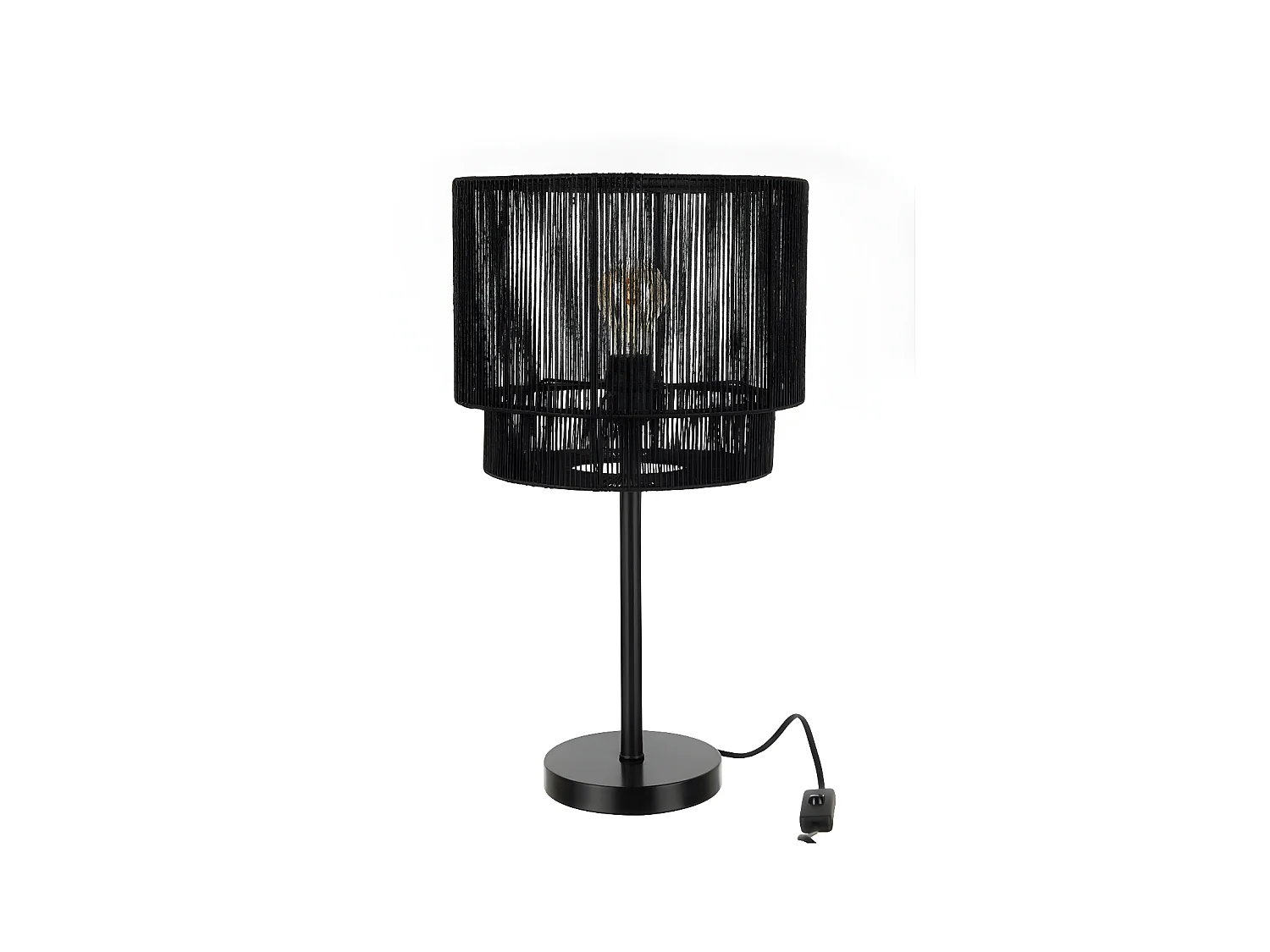 Lampe Paul Corde Metal Noir 54 cm - L 29,5 x l 29,5 x H 54 cm