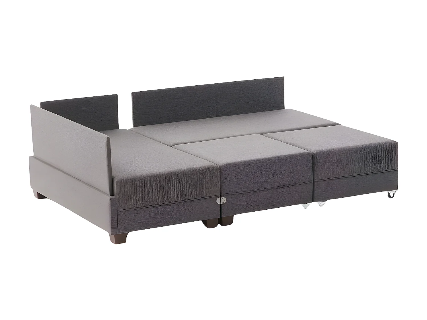 Canapé d'angle à gauche modulable Gialos Tissu Brun