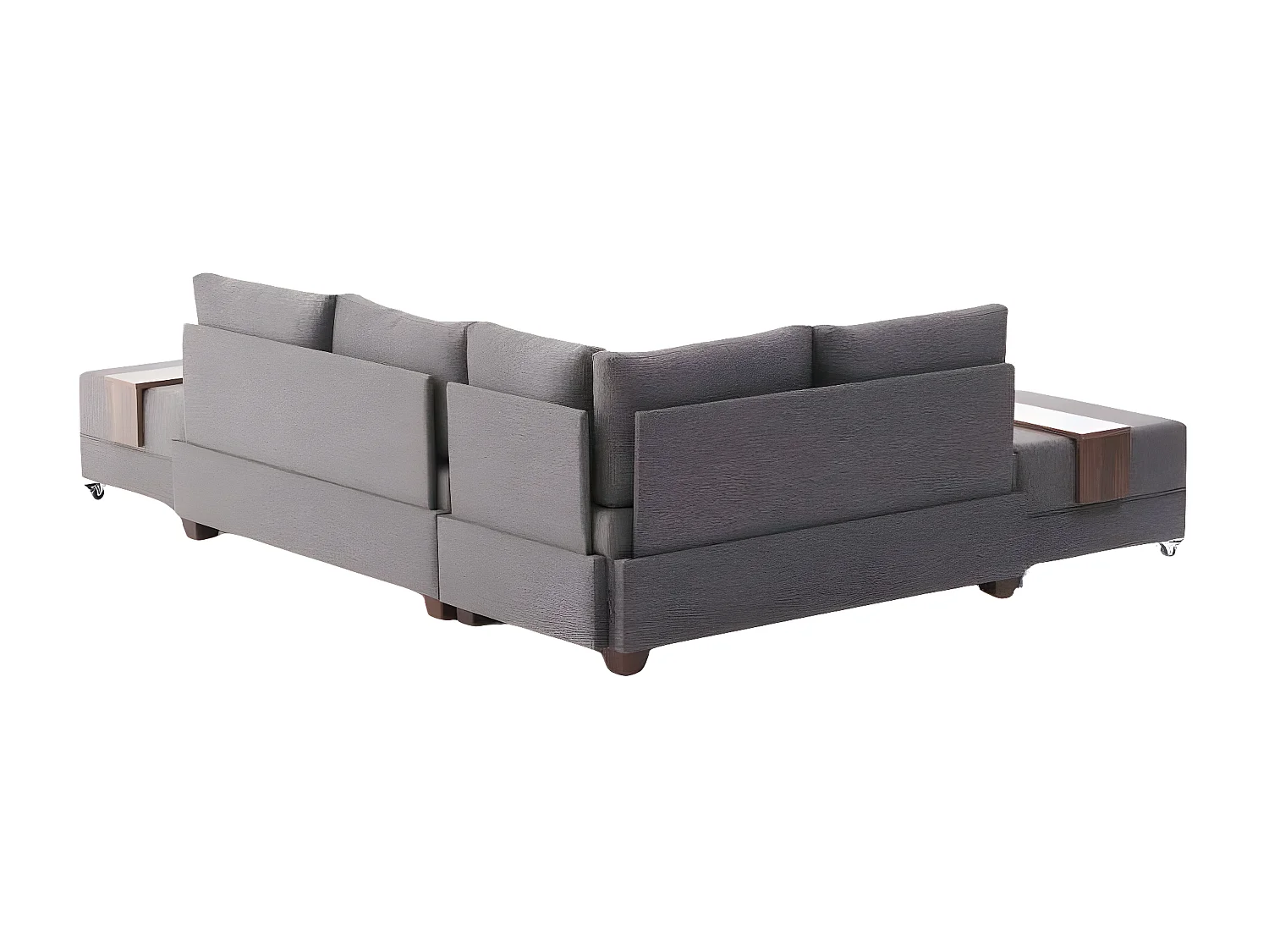 Canapé d'angle à gauche modulable Gialos Tissu Brun