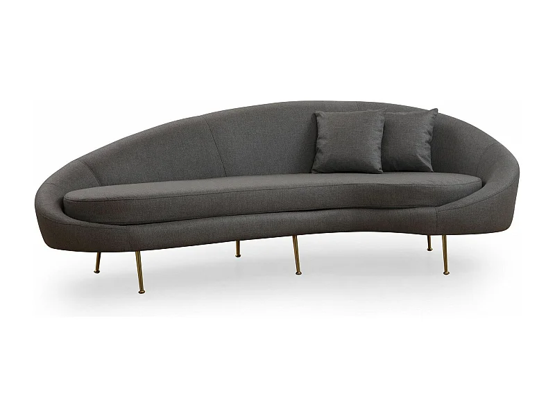 Sofá Altadena 104, Gris, 255x120x85cm, Tapiz, Patas: Metal