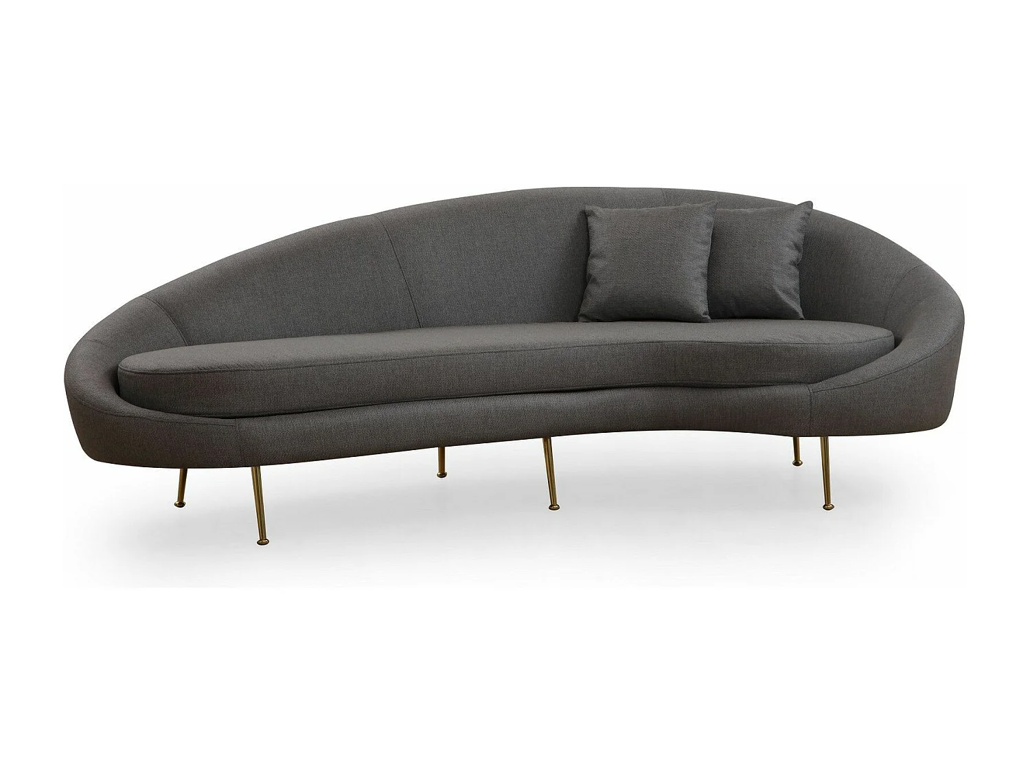 Sofá Altadena 104, Gris, 255x120x85cm, Tapiz, Patas: Metal