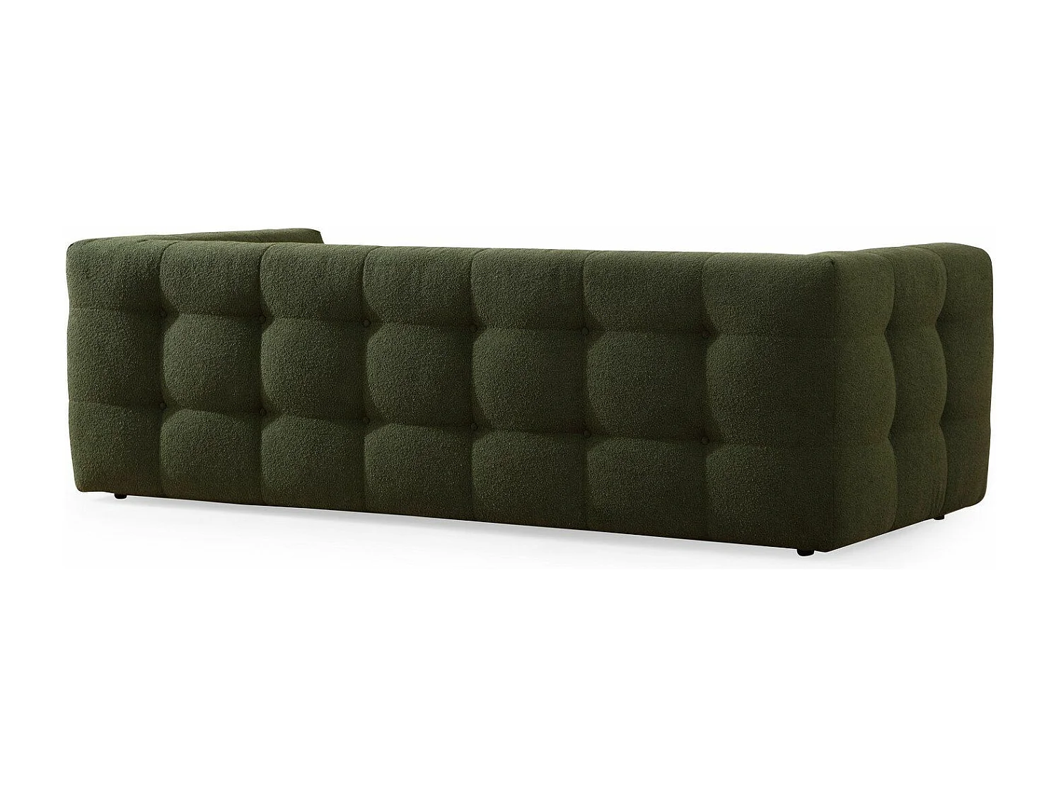 Canapé capitonné 3 places Simur Tissu bouclette Vert