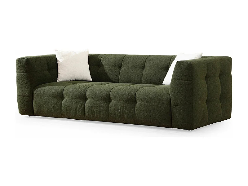 Sofá Altadena 405, Verde, 235x100x72cm, Tapiz, Patas: Plástico