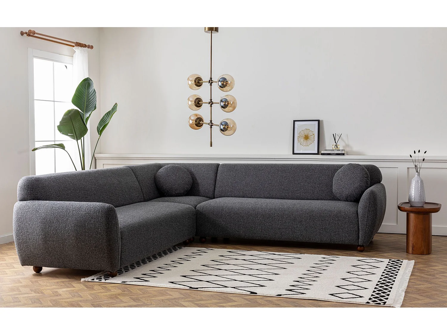 Sofá rinconero Altadena 190, Gris, 280x280x86cm