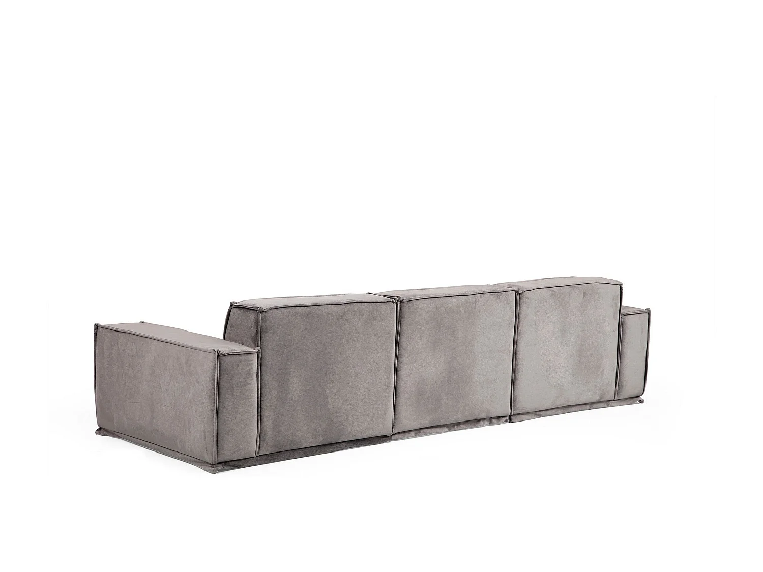 Canapé modulable 3 places avec 2 coussins Buhaj Bois massif et Tissu Gris