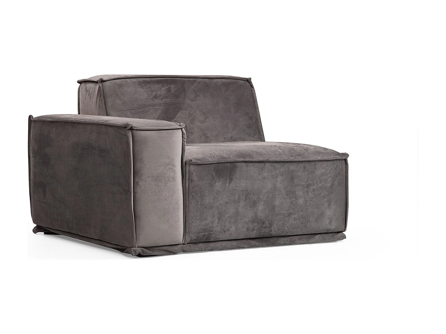 Canapé modulable 3 places avec 2 coussins Buhaj Bois massif et Tissu Gris