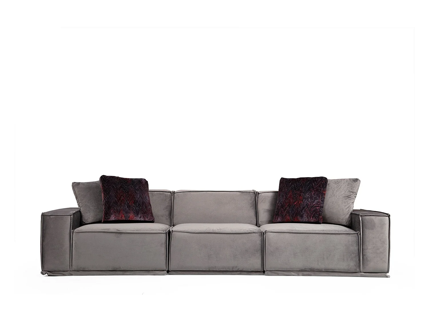 Sofá modular Altadena 438, Gris, 300x100x76cm, Tapiz, Patas: Madera