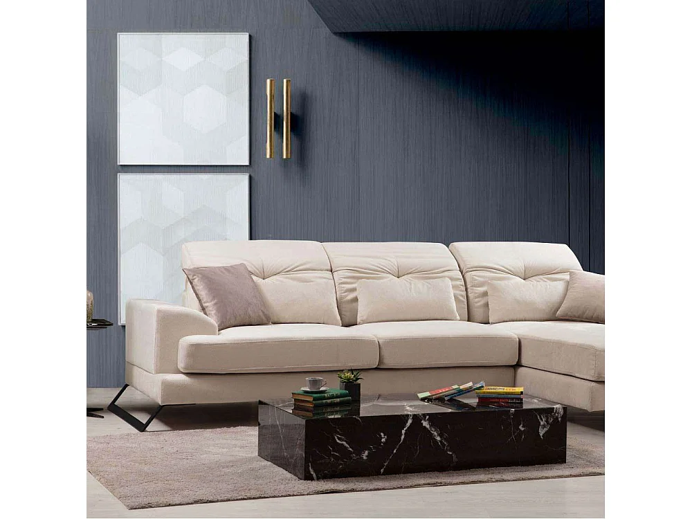 Sofá rinconero Altadena 322, De color marrón claro, 308x190x92cm