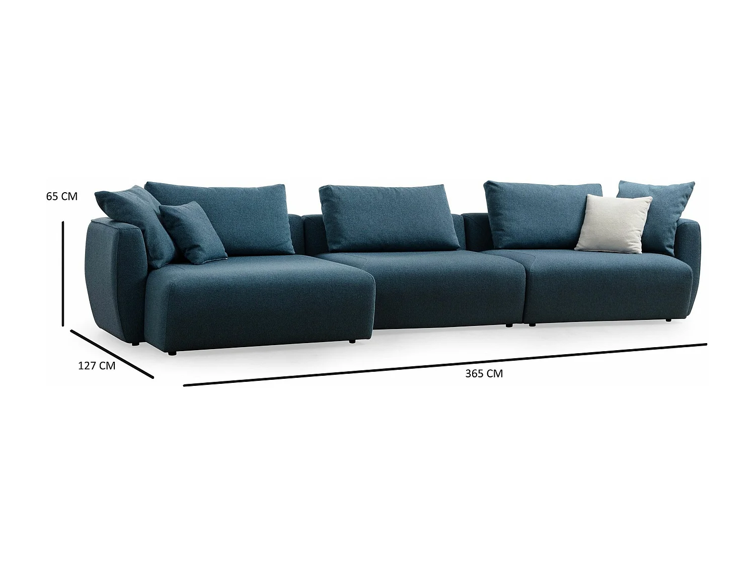 Canapé modulable 3 places Vuros Tissu Bleu