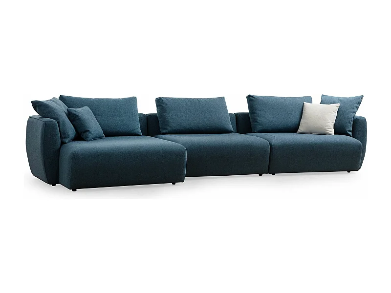 Canapé modulable 3 places Vuros Tissu Bleu