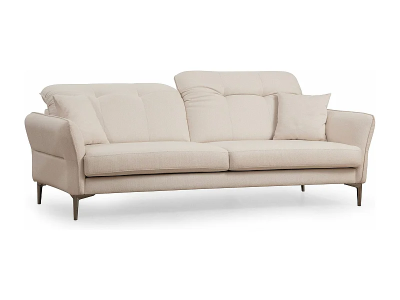 Sofá Altadena 369, Blanco, 230x100x96cm, Tapiz, Patas: Plástico