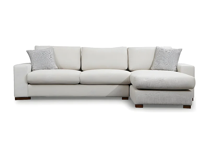 Canapé d'angle à droite Arslan Tissu Beige