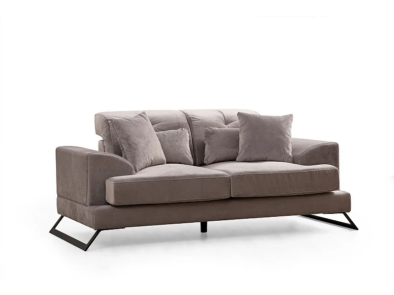 Sofá Altadena 205, Gris, 185x100x92cm, Tapiz, Patas: Metal