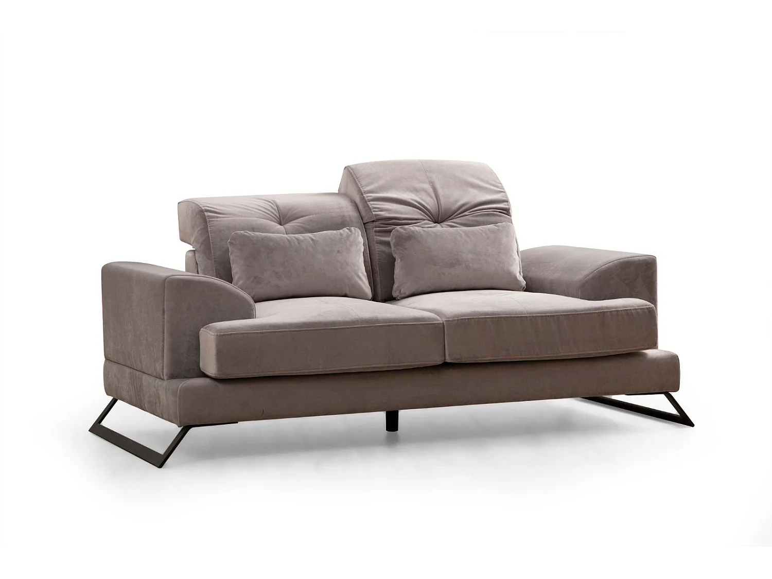 Sofá Altadena 205, Gris, 185x100x92cm, Tapiz, Patas: Metal