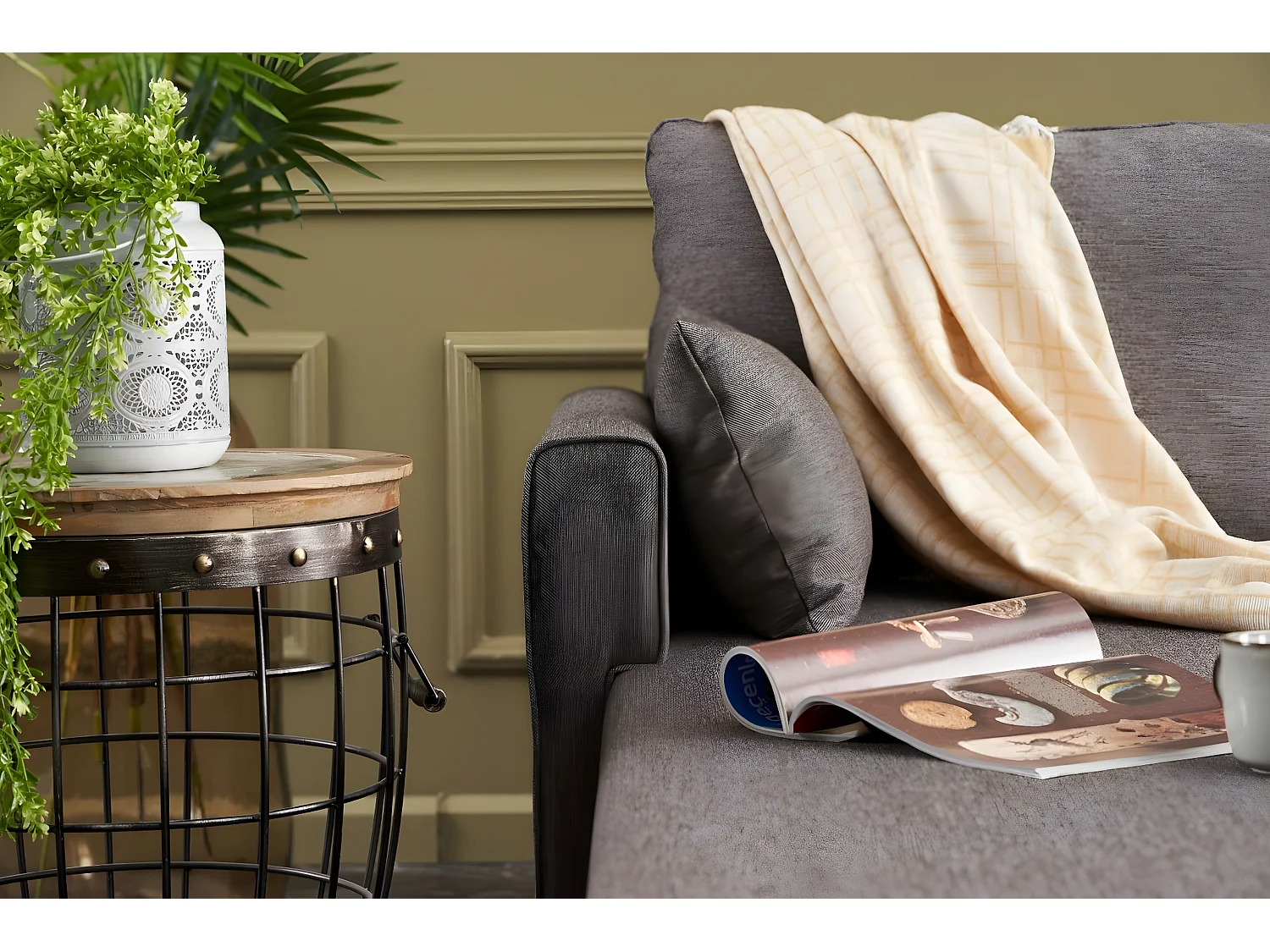 Sofá rinconero Altadena B104, Marrón, 275x165x85cm