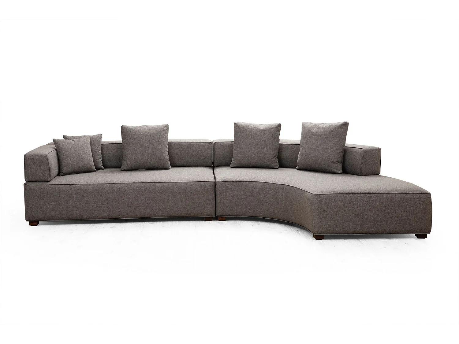 Sofá modular Altadena 451, Gris, 180x105x70cm, Tapiz, Patas: Madera