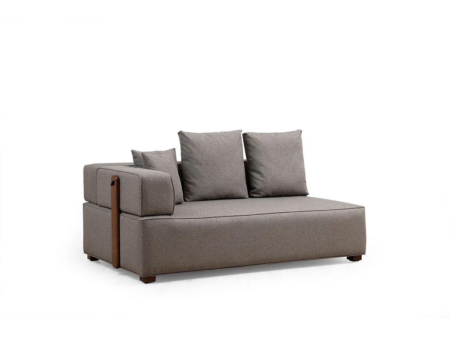 Sofá modular Altadena 451, Gris, 180x105x70cm, Tapiz, Patas: Madera