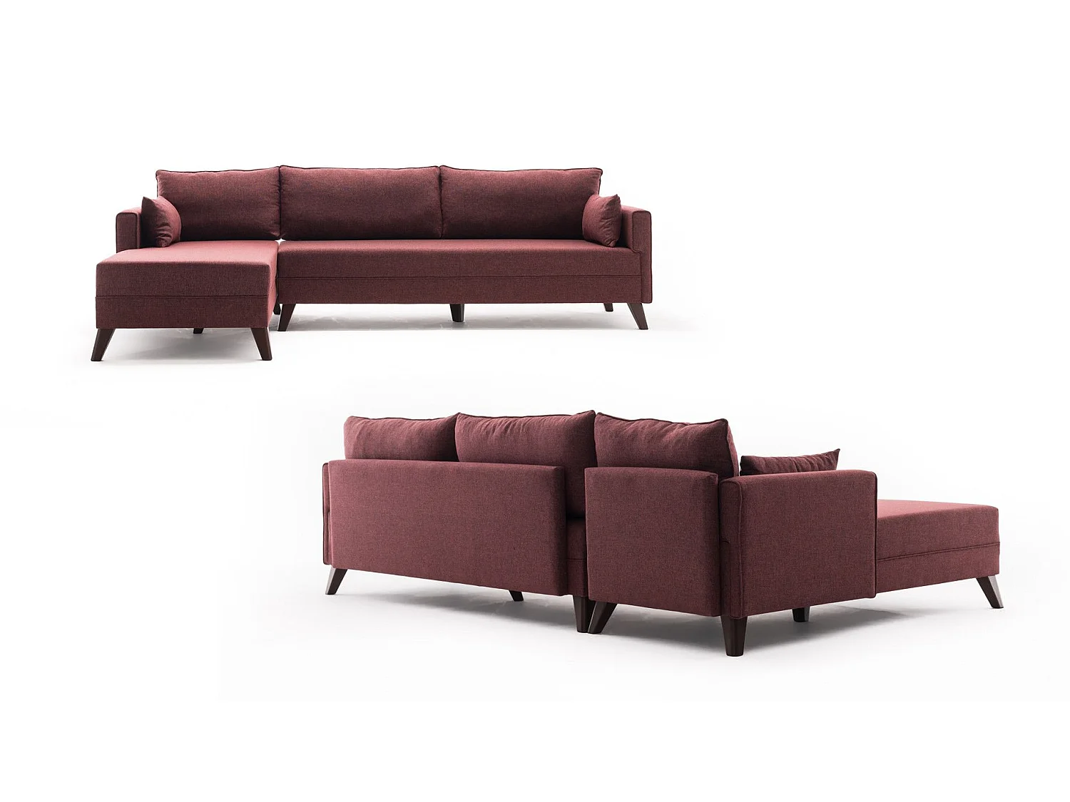 Sofá rinconero Altadena B104, Rojo, 275x165x85cm