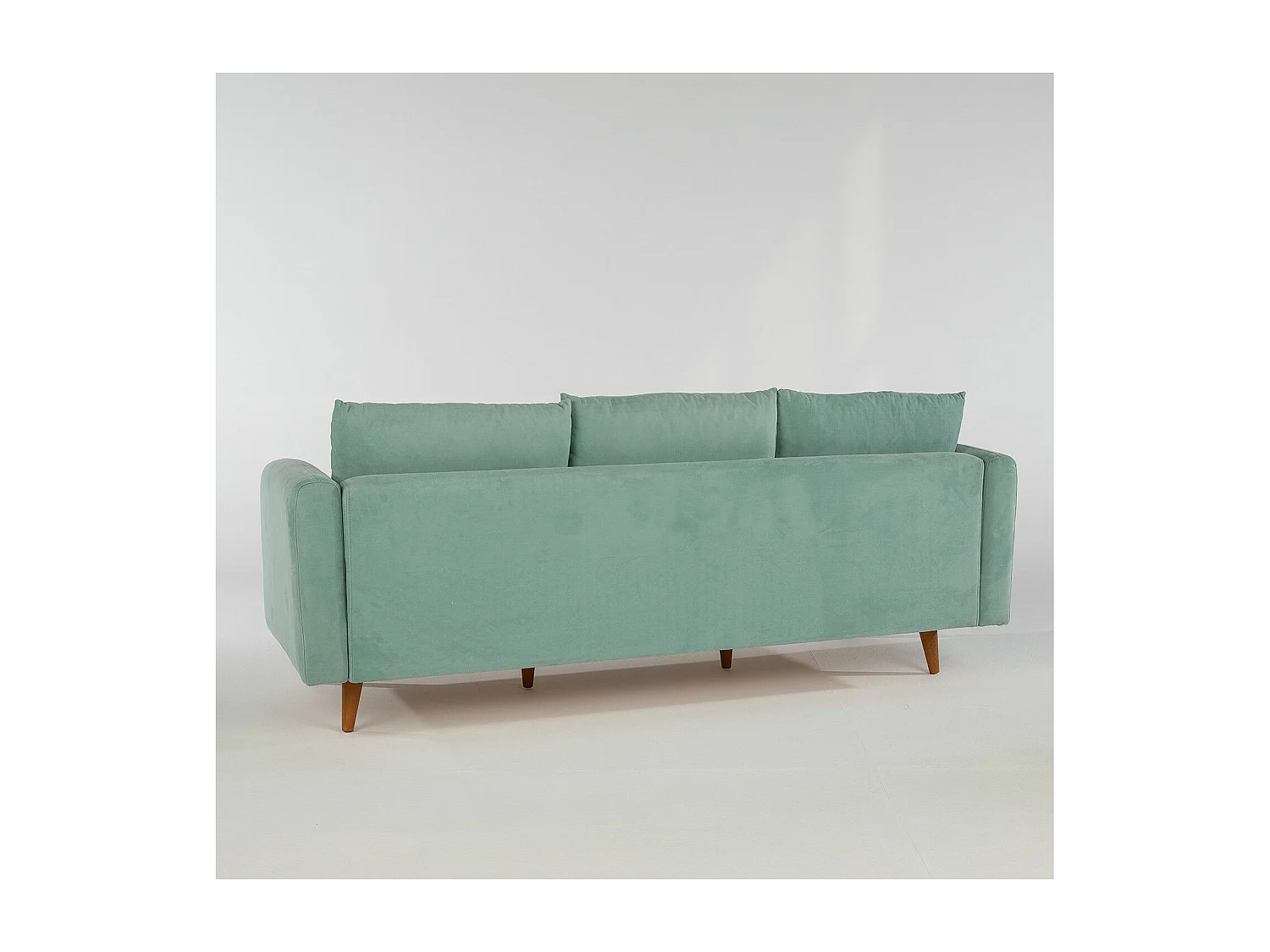 Kama 3-zits watergroene fluwelen bank 215 cm