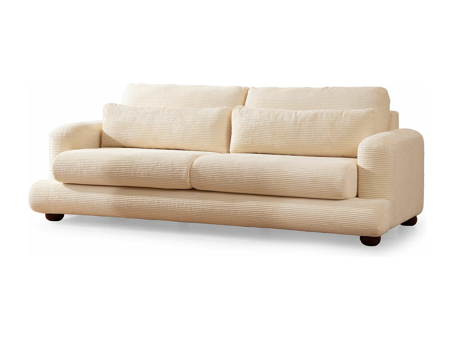 Sofá Altadena 409, De color marrón claro, 230x105x90cm, Tapiz, Patas: Madera