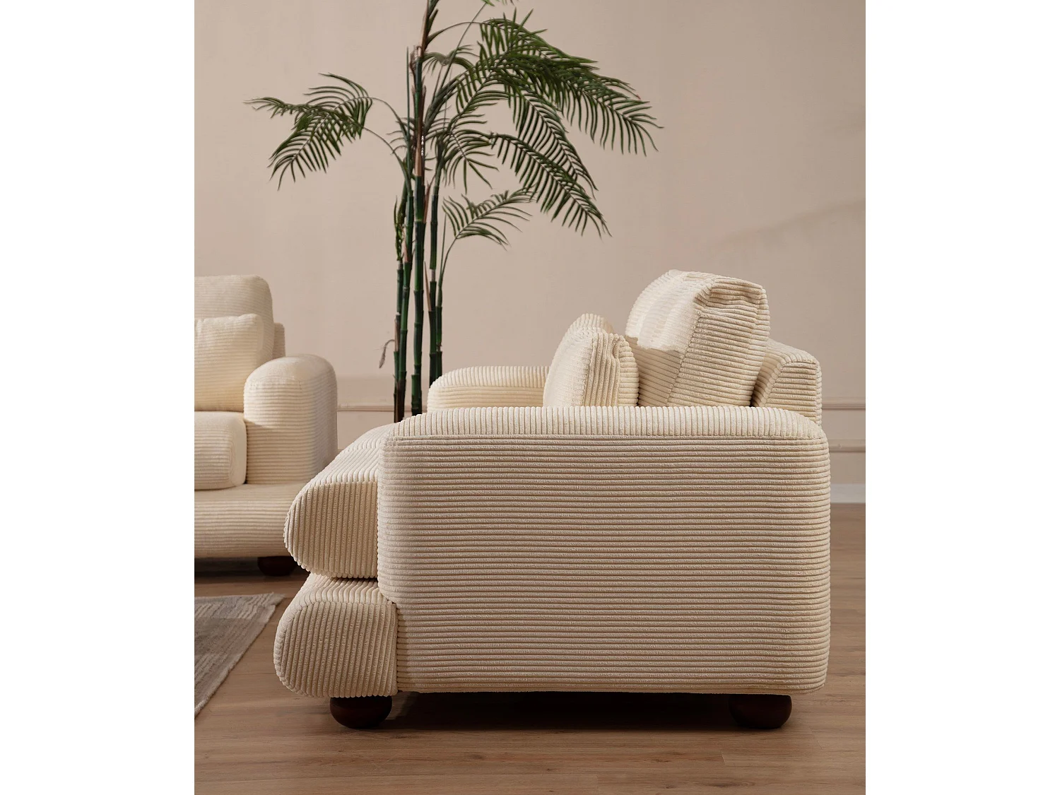 Sofá Altadena 409, De color marrón claro, 230x105x90cm, Tapiz, Patas: Madera