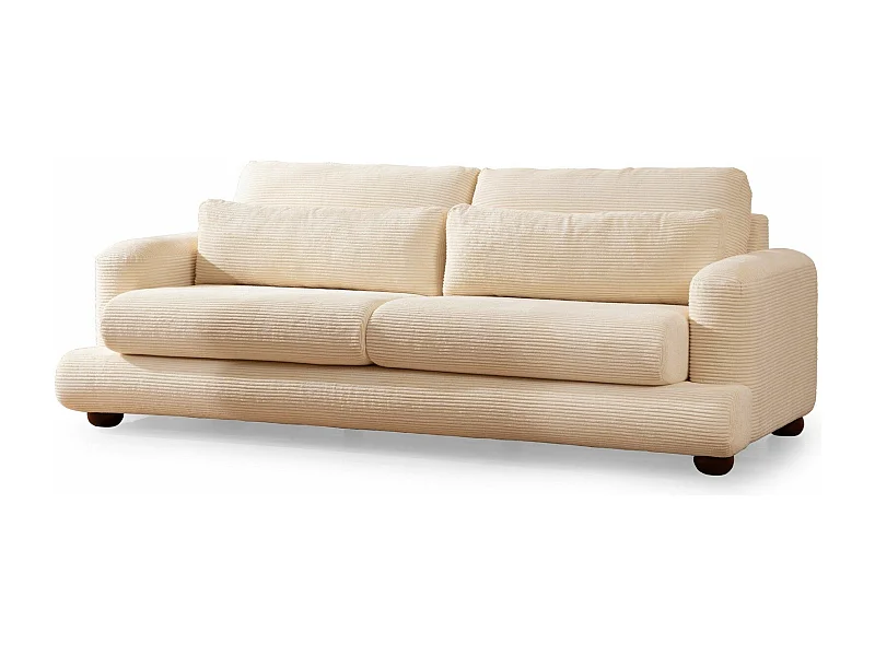 Sofá Altadena 409, De color marrón claro, 230x105x90cm, Tapiz, Patas: Madera