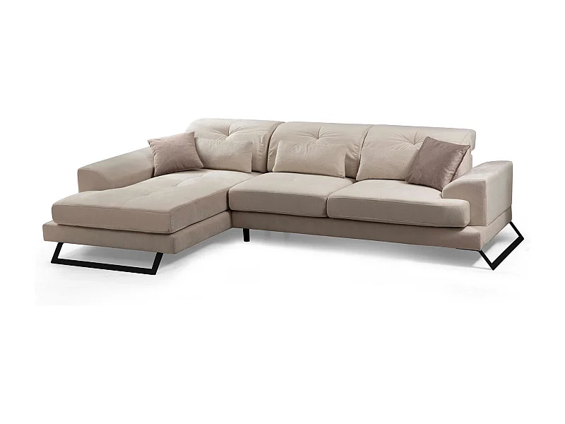 Sofá rinconero Altadena 322, De color marrón claro, 308x190x92cm