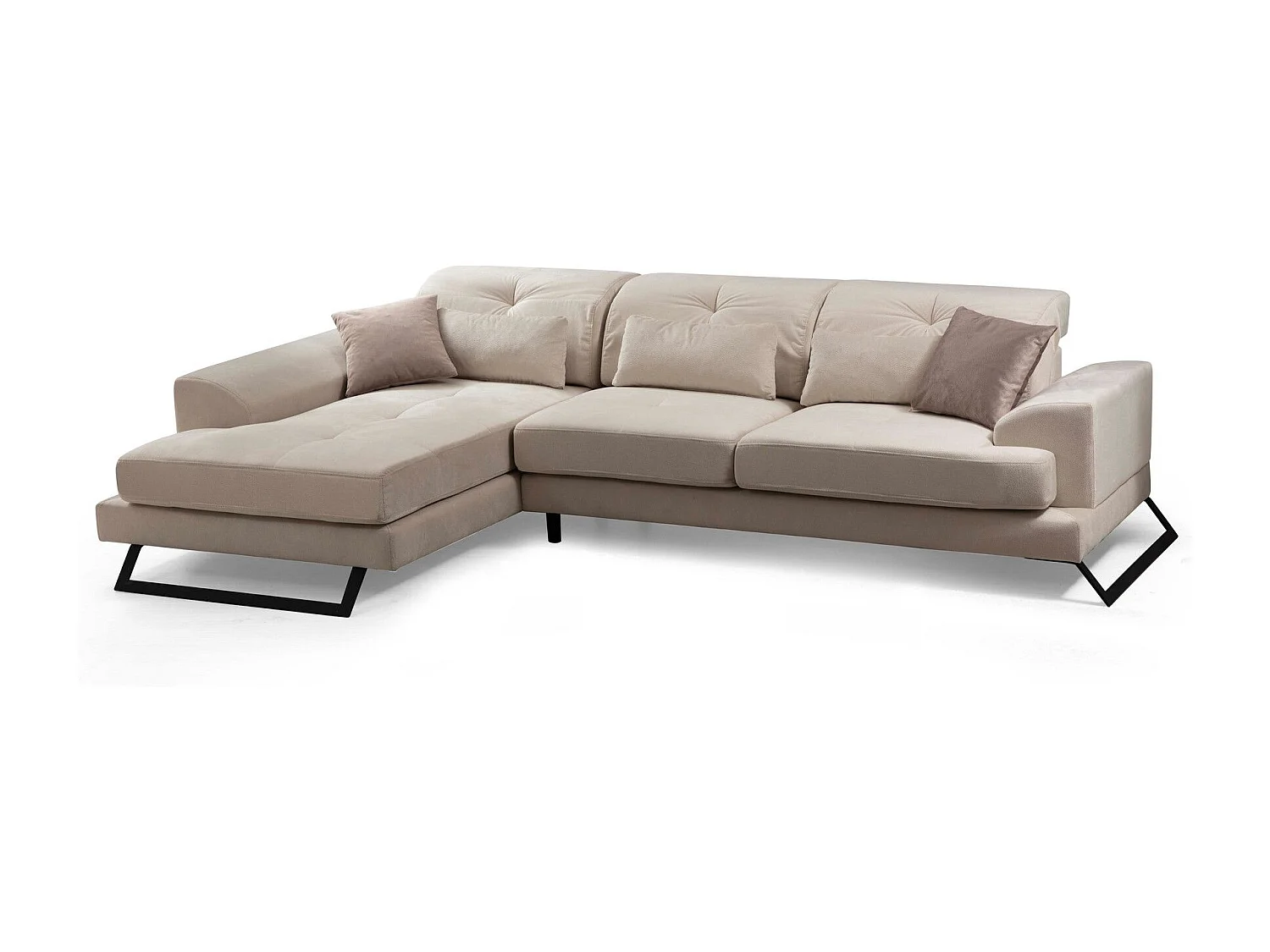 Sofá rinconero Altadena 322, De color marrón claro, 308x190x92cm