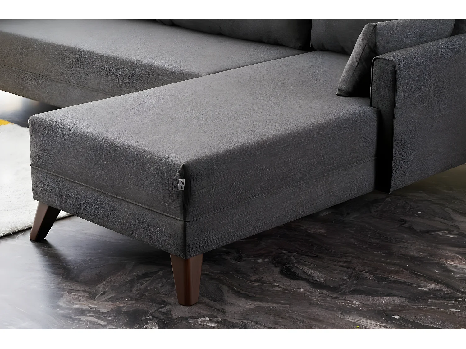 Sofá rinconero Altadena B104, Gris, 275x165x85cm