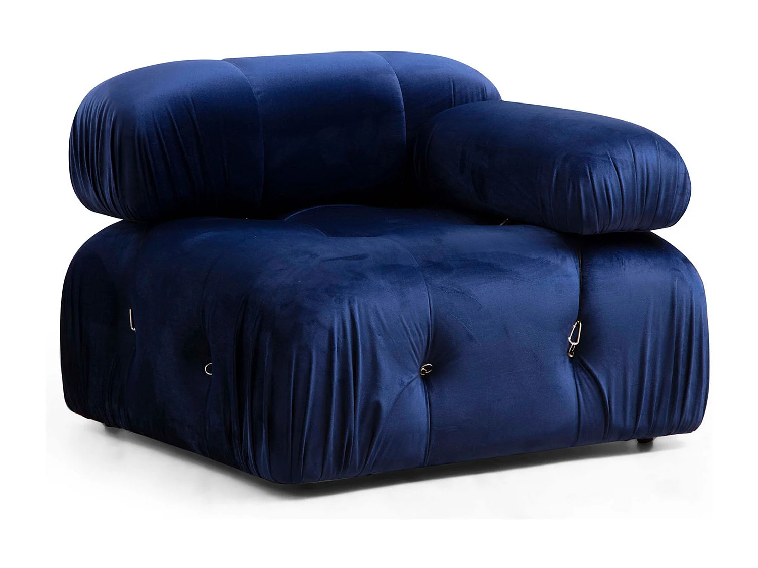 Canapé d'angle modulable et transformable Nourhane Velours Bleu foncé