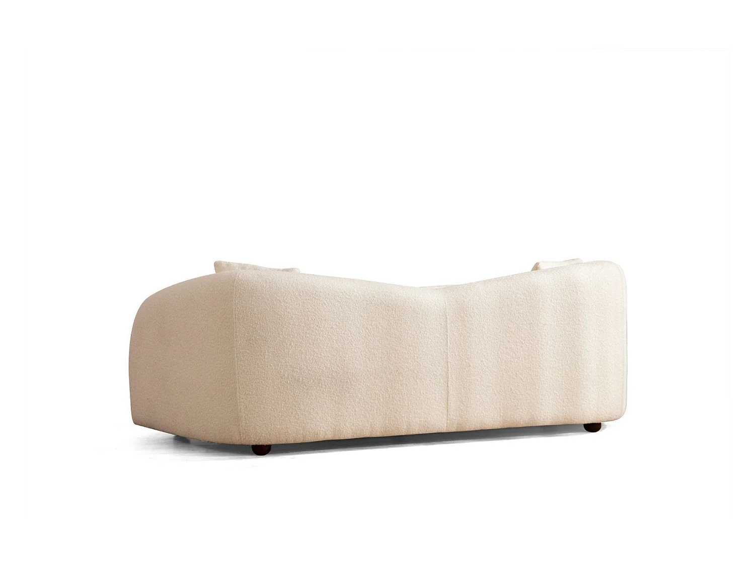 Canapé 3 places avec 2 coussins Helfert Tissu bouclé Blanc crème