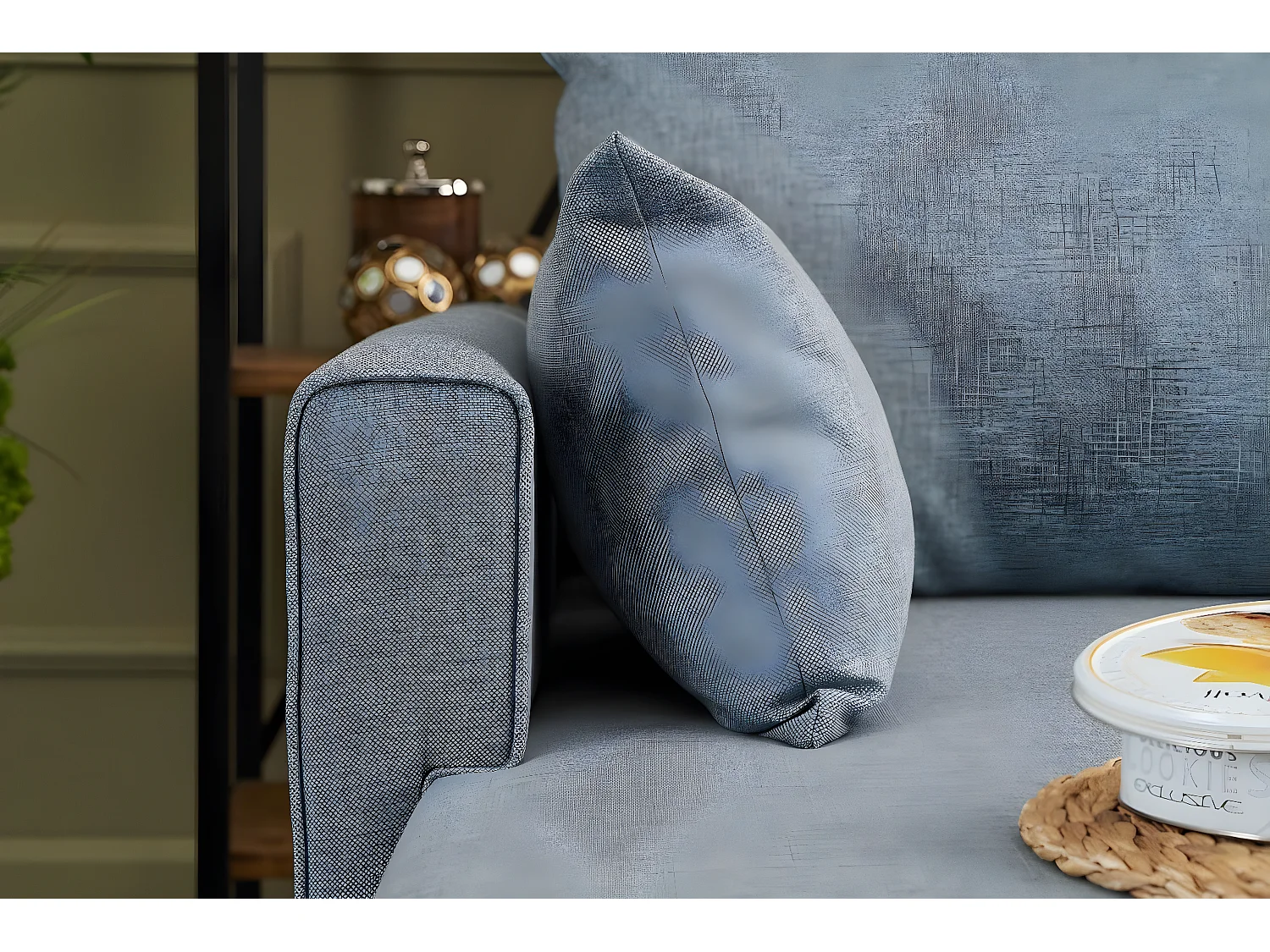 Sofá rinconero Altadena B104, Azul, 275x165x85cm